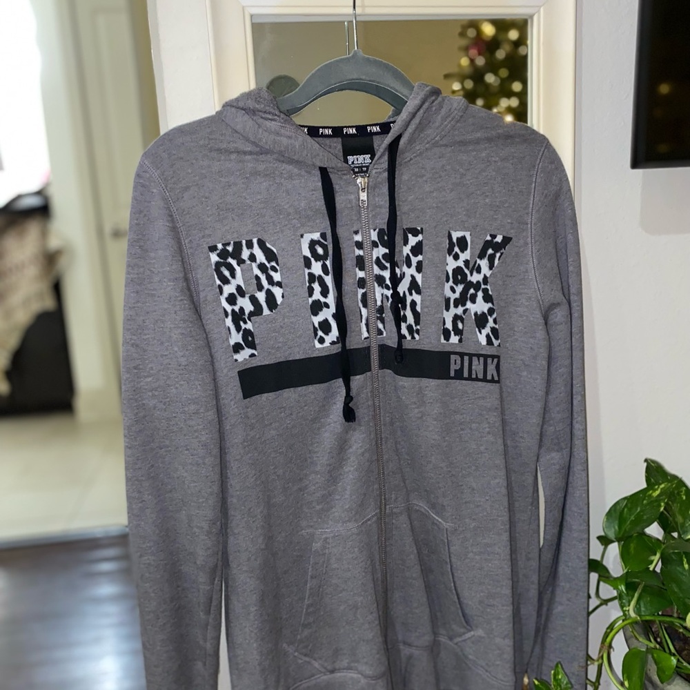 Pink by Victoria secret Zip up hoodie size c small